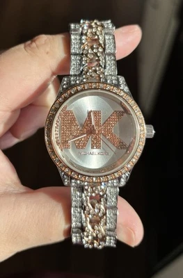 Michael Kors不锈钢银色玫瑰金手表 — 第 1/4 张图片