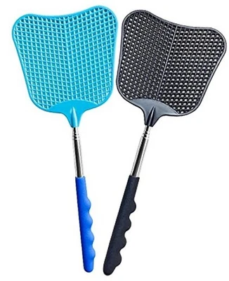 Fly Swatter Heavy Duty Set, with Durable Telescopic Stainless Blue & Black - Image 1 of 4