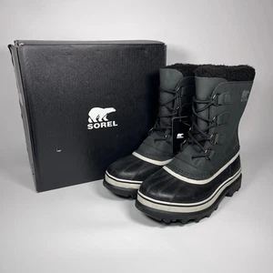 NEU Sorel Caribou WP isolierte wasserdichte Winterstiefel Herren schwarz/stein - Bild 1 von 10