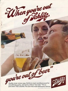 Anuncio de revista - 1969 - Cerveza Schlitz - Fuera de cerveza (#1) - Imagen 1 de 1