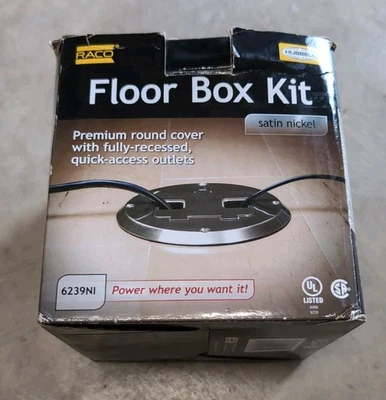 Kit de caja de piso Hubbell Raco 6239NI de una sola banda con dispositivo dúplex empotrado 15A TR Foto 1 de 4