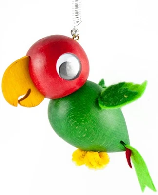 Bouncee Parrot Handmade Wooden Toy with Spring, choose your color - Image 1 of 4