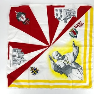 Pope John Paul 1984 Scarf Large Italy Catholic iBasilica S Nicola 27" Square - Imagen 1 de 6