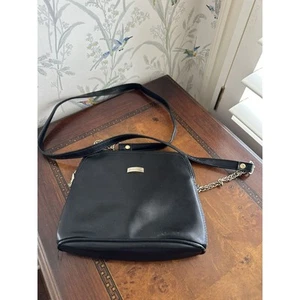 Vintage 80's Liz Claiborne Signature Belt Bag Crossbody Black - Picture 1 of 12