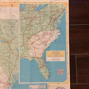 Vintage 70s 1974 Gulf Oil Tourgide Road Map Georgia North and South Carolina - Picture 1 of 14