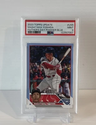2023 Topps Update Masataka Yoshida Rookie Debut RC - Father's Day Blue /50 PSA 9 - Image 1 of 2