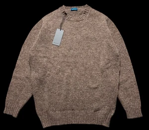 Brandneu mit Etikett Malloch’s Wreay Shetland Wolle Rundhalsausschnitt Pullover Small Muskatbraun UVP 205 £ - Bild 1 von 8
