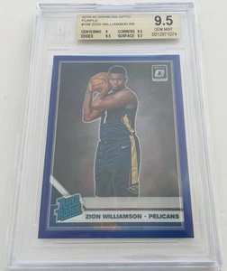 Zion Williamson 2019-20 Panini Donruss Optic Purple Prizm Rookie RC #158 BGS 9.5 - Bild 1 von 2