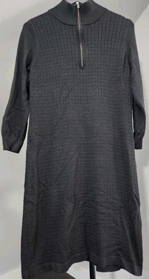 Suéter TOMMY BAHAMA Vestido Pickford Tejido con Cable Media Cremallera Negro Talla Grande Clásico Foto 1 de 4