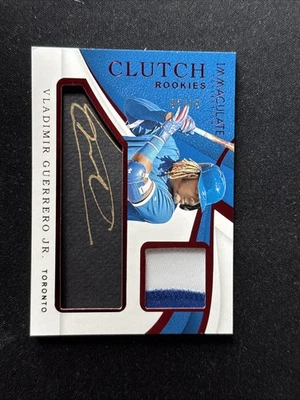 2019 Panini Immaculate Clutch Rookies Red Vladimir Guerrero Jr Auto RC #d 9/15 - Image 1 of 4