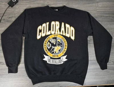 Sudadera De Colección Colorado Buffaloes Para Hombre L Grande Negra Hecha en EE. UU. Foto 1 de 4