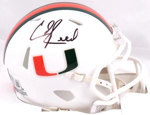 Minicasco de velocidad autografiado por Ed Reed Miami Hurricanes - Beckett con holograma - Imagen 1 de 3