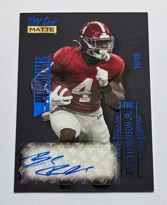 2022 Wild Card MATTE Auto Premium Black/Blue Foil #MB-A Brian Robinson Jr. /49 - Image 1 of 2