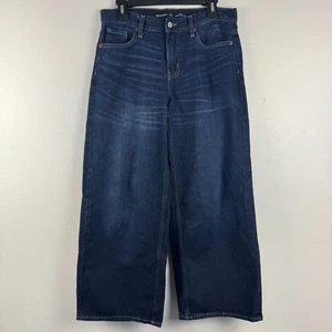 Old Navy Damen Mid-Rise Mr Baggy WIDE Leg Loose Blue Denim Jeans - 6 Petite - Bild 1 von 10