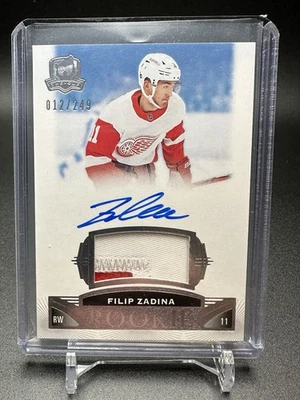 FILIP ZADINA 2019-20 UD THE CUP #79 2-COLOR PATCH AUTOGRAPHED RC /249 AUTO WINGS - Image 1 of 2