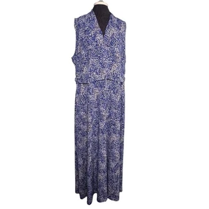 Vince Camuto Kleid Damen Übergröße 3X blau weiß lang Maxi ärmellos Sommer 70er - Bild 1 von 9