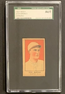 JESSE BARNES 1921 W551 #3 HAND CUT AUTHENTIC SGC - Picture 1 of 2