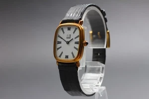 [Exc+5] Reloj para mujer Dunhill QZ HQ esfera blanca cuadrada de JAPÓN - Imagen 1 de 10
