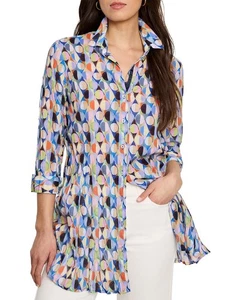 Nic+Zoe Social Circles Long Crinkle Shirt Damen - Bild 1 von 5