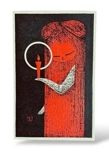 Kaoru Kawano woodblock print Girl and Candle - Picture 1 of 4