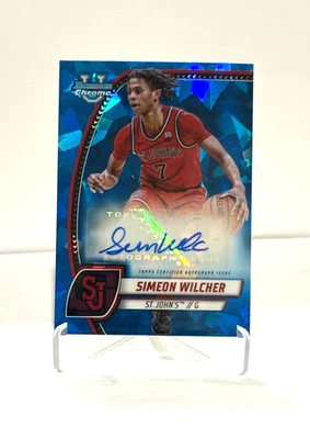 RC Auto! Simeon Wilcher 2024-25 Topps Bowman University Chrome Sapphire Auto - Image 1 of 2