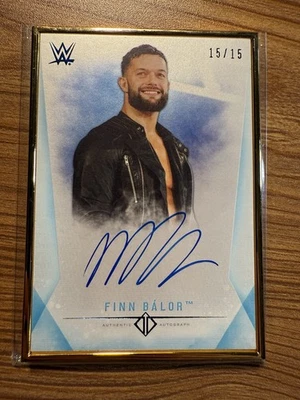 2019 Topps WWE Transcendent Blue Auto Autograph 15/15 Finn Balor Bookend - Image 1 of 2