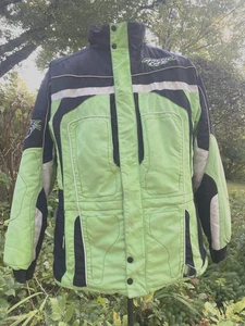 Vintage Team Arctic Cat Zip Snowmobile Jacket LT Race Wear Green Black FLAWS - Picture 1 of 20