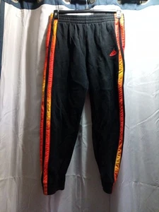 Adidas Blk Orange Stripe Stretch Athletic Track Jogger Pants Youth SizeXL(18/20) - Picture 1 of 5