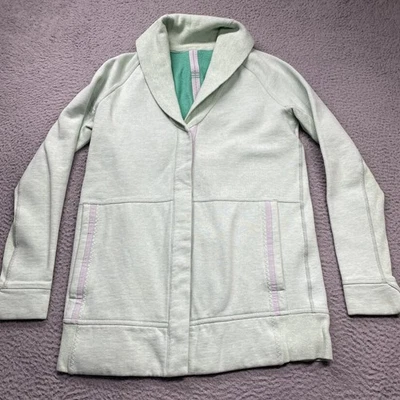 Chaqueta Lululemon Mujer Mediana Chal Cuello Polar Forrado Bolsillos Acogedora Foto 1 de 4