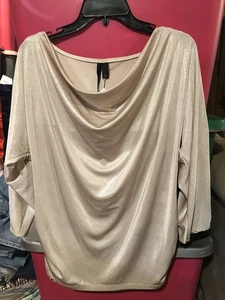 Chiasso Womens Cowl Neck Shimmer Blouse Size Large NWT - Picture 1 of 6
