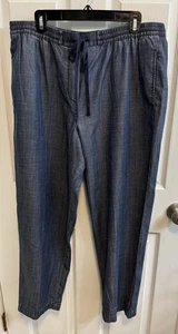 Talbots XL Easy Drawstring Pants Light Denim Pockets Elastic Waist Straight Leg - Picture 1 of 11