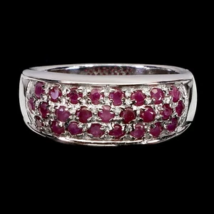 925 Sterling Silver Ring Round Ruby 2mm Natural Gemstone Jewelry Size 8 - Picture 1 of 14