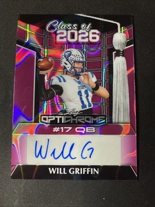2025 Leaf Optichrome Football - Tempest Auto - Autograph - Will Griffin 3/8 - Bild 1 von 2