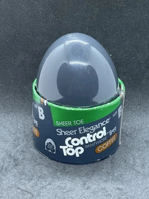 Vintage Leggs Pantyhose Egg Sheer Elegance Control Top Size B Coffee  - Image 1 of 4