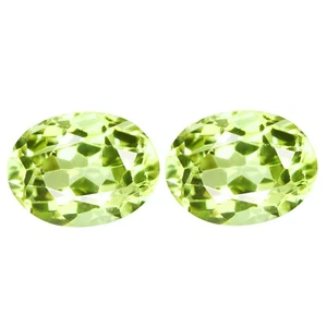 2.71Ct IF 2Pcs Pair Very good Oval Cut 8 x 6 mm  AAA Green Natural Sillimanite - Picture 1 of 5