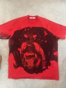 Givenchy ripped hole Red Rottweiler t shirt - Oversized - Picture 1 of 7