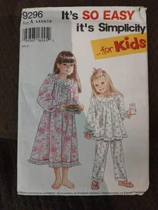 Simplicity Pattern #9296 - Childs Nightgown & Pajamas (Sizes 3-8) - Picture 1 of 3
