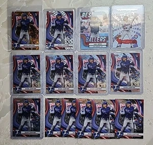 2024 Bowman's Best Evan Carter RC Lot Of 14, GOLD /50, Refractors, Inserts - Picture 1 of 6