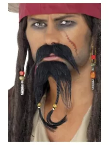 Herren Karibik Piraten Kostüm Tash & Bart Bierd Jack Sparrow Neu von Smiffys - Bild 1 von 7