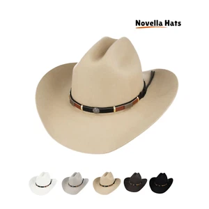 Gladwin Bond Western Wool Cowboy Hat – Classic Cattleman Style Wide Brim Fedora - Picture 1 of 47