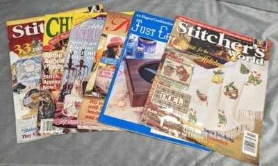 Lot of 6 Vintage Cross-stitch Needlepoint Patterns Books Magazines - Image 1 of 4