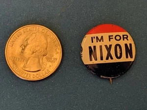I'm For Nixon Presidential Campaign Button Pin Election 1960s Republican Union - Imagen 1 de 4