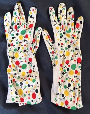 GUANTES SENDRA De Colección Años 50/60~Rayón~Impresión Brillante~Damas 6 1/2~MCM Moda Foto 1 de 4