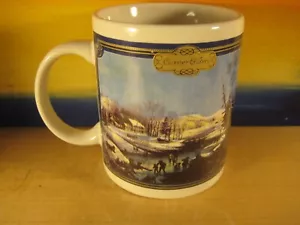 Currier & Ives Winter Scene Christmas Gift Coffee Mug Houston Harvest - Picture 1 of 5
