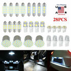 28pcs LED Interior Lights Bulbs Kit Car Trunk Dome License Plate Lamps 6000K Set Ford Fiesta