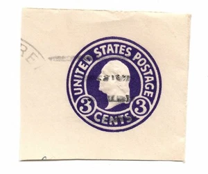 1932 US #U439 ,3c Purple Washington Corner Cut Square Used (a6) - Picture 1 of 1