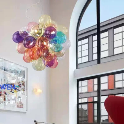 北欧LED彩色气球灯玻璃球灯创意吊灯灯 — 第 1/4 张图片