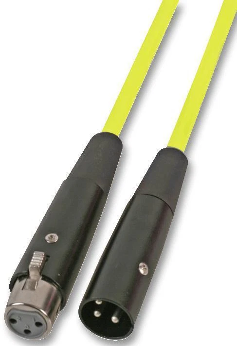 SOUNDLAB - 3 Pin XLR Male to Female Mic Lead, 6m Fluorescent Yellow - Image 1 of 1