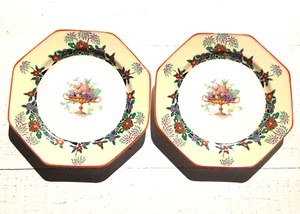 Set 2 Wedgwood & Co PALM Imperial Porcelain 7 1/4" Plates Octagonal - Picture 1 of 5