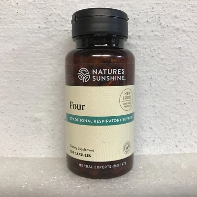 Natures Sunshine Four Respiratory Formula Support Capsules 100 Count 08/2027 New - Image 1 of 2